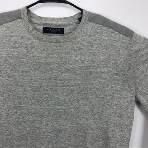 All Saints Sweaters - Allsaints Crew Patch Pullover Sweater Gray - M All Saints Sweaters - Allsaints Crew Patch Pullover Sweater Gray - M